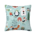 thumbnail image 1 of Pofeuu Christmas Winter Animals Print Double-sided plush pillowcase Square Throw Pillow Covers Pillows Cover for Living Room Bedroom Sofa Couch Cushion Cover（No pillow core）-18"x18", 1 of 7