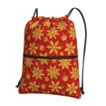 thumbnail image 1 of Pofeuu Christmas With Gold Snowflakes Print Drawstring Backpack Water Resistant String Bag Sports Sackpack Gym Sack with Side Pocket for Men Women, 1 of 6