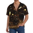 thumbnail image 1 of Pofeuu Classical Golden Casino Print Mens Casual Short Sleeve Shirts Beach Summer Spread Collar Pocket Tops Men's Casual Short-sleeved Shirt-4X-Large, 1 of 5