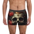 thumbnail image 1 of Pofeuu Classical Rose Crown Skull Print Men’s Boxer Briefs, Moisture-Wicking Underwear, Regular,Trunk-Small, 1 of 5