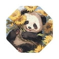 thumbnail image 1 of Pofeuu Clear Sky Cute Sunflower Panda Print Leather Coasters Set of 6, Round Cups Mugs Mat Pad for Home Kitchen Heat Resistant Drink Coasters,Octagon, 1 of 7