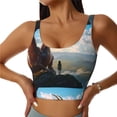 thumbnail image 1 of Pofeuu Clear Sky Mountain Red Dragon Print Sports Bra for Women Sexy Vest Yoga Running Gym Fitness Crop Bras Tops-Large, 1 of 8