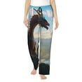 thumbnail image 1 of Pofeuu Clear Sky Mountain Red Dragon Print Women's Fashion Pajama Pants with Pockets Comfy Drawstring Sleep Lounge Bottoms-Large, 1 of 6