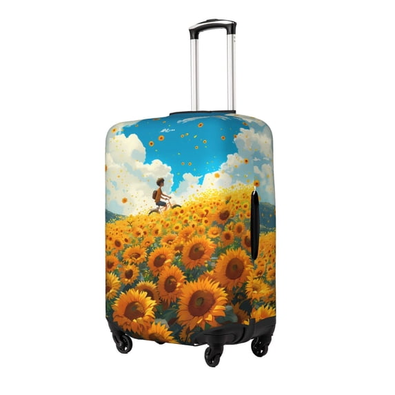 Pofeuu Clear Sky Sunflower Print Luggage Suitcase Cover Protector Luggage Washable Covers Aesthetic for 18/24/28/32 inch Luggage(No luggage included)-Medium