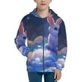 thumbnail image 1 of Pofeuu Cloud Cute Rabbit Print Teenage Zipper Hoodie Sweatshirts Hooded Casual Jackets With Pocket For Boys Girls-Medium, 1 of 6