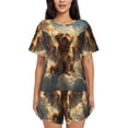 thumbnail image 1 of Pofeuu Cloud Rainbow Winged Dog Print Women's Pajama Set Short/Shorts Soft Button PJs Elastic Drawstring Waist Sleepwear-XX-Large, 1 of 6
