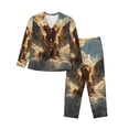 thumbnail image 1 of Pofeuu Cloud Rainbow Winged Dog Print Womens Pajamas Set Long Sleeve Sleepwear Button Down Nightwear Soft Pj Lounge Sets Button Down Pajamas Women-XX-Large, 1 of 7