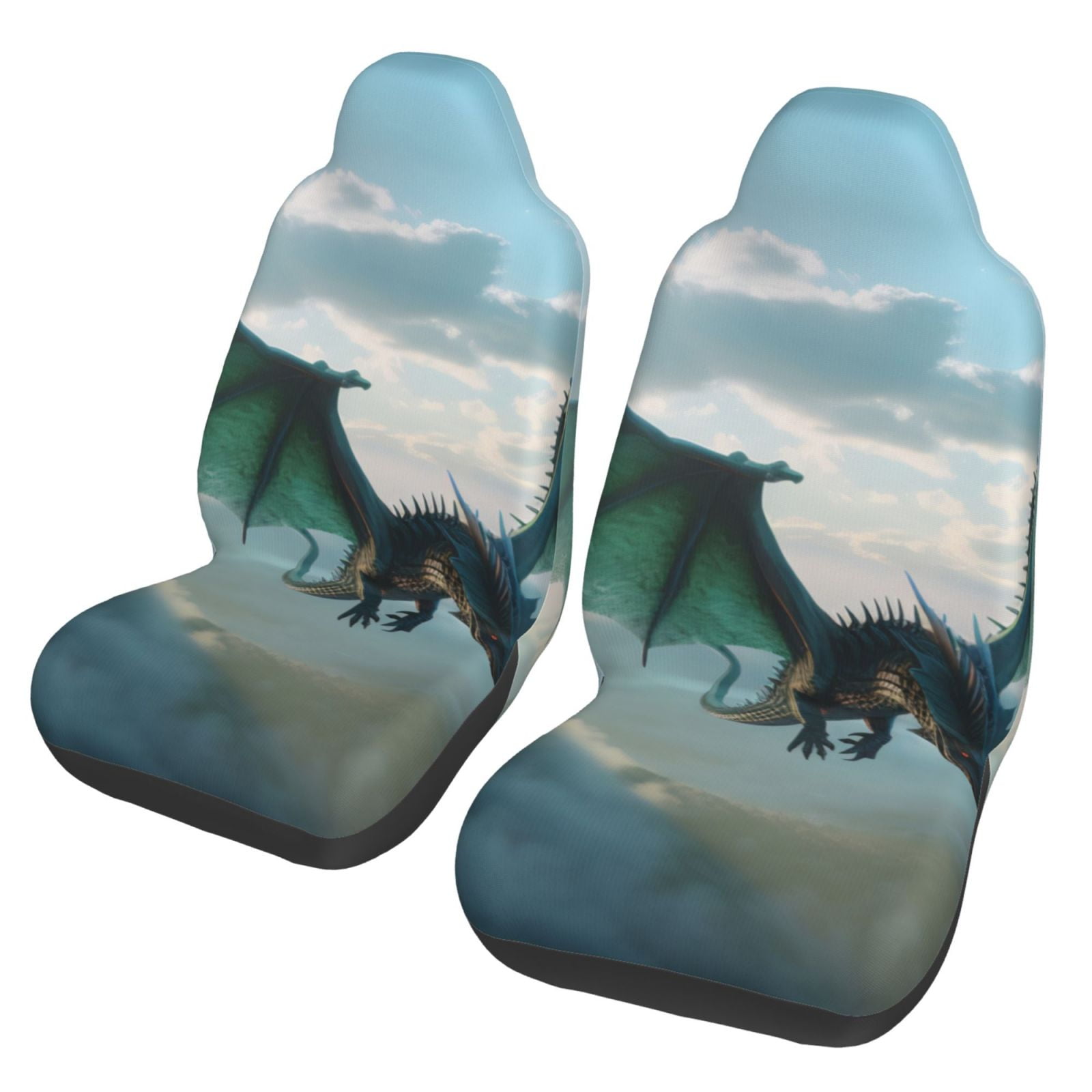 Chinese Green Dragon Print Pet Car Seat Cover