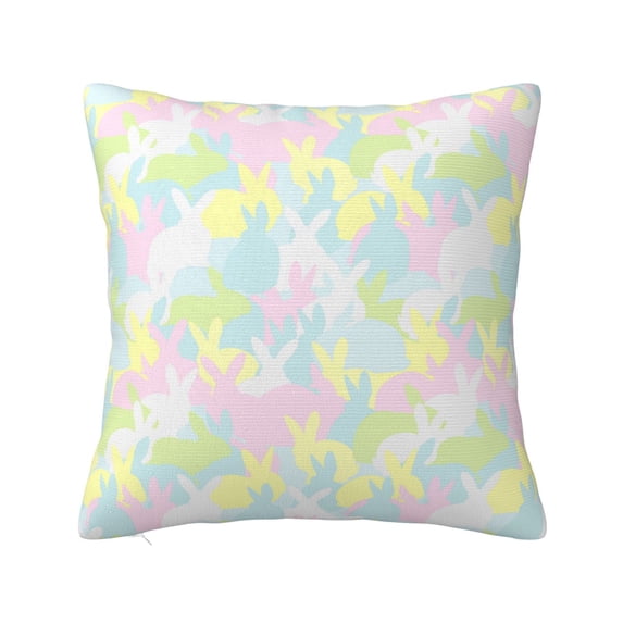 Pofeuu Color Rabbit Print Double-sided plush pillowcase Square Throw Pillow Covers Pillows Cover for Living Room Bedroom Sofa Couch Cushion Cover(No pillow core)-12"x12"