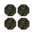 thumbnail image 1 of Pofeuu Color Summer Print Coasters for Drinks, 4Pack PU Leather Coasters, Bar Drink Coasters for Tabletop Protection, Furniture from Damage-Octagon, 1 of 6