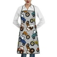 thumbnail image 1 of Pofeuu Color Tractor Print Aprons with Pockets, Cute Aprons for Kitchen, Cooking, Server, Barber, Chef Apron, 1 of 7