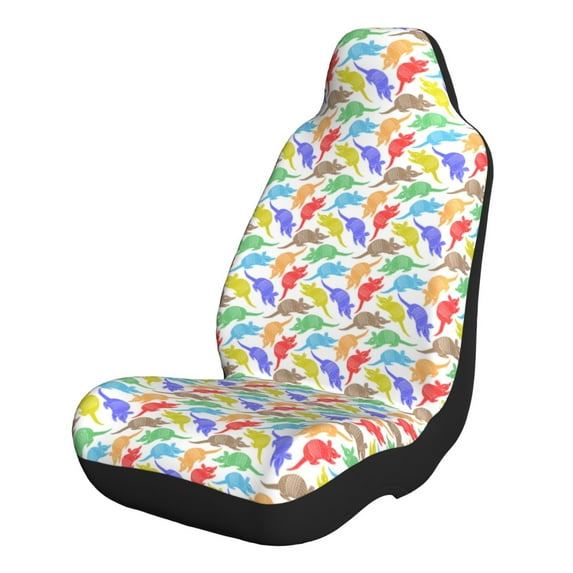 Pofeuu Colored Armadillos Print Automotive Car Seat Covers Flat Cloth Full Set Seat Covers,Car Seat Covers front seats for Cars Trucks and SUVs-1