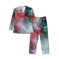 thumbnail image 1 of Pofeuu Colorful Abstract Waves Print Men's Long Sleeve Pajama Set Pijamas Para Hombres Pijamas Para Hombres Mens Pajamas Set-Large, 1 of 7