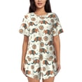 thumbnail image 1 of Pofeuu Colorful Armadillos1 Print Women's Pajama Set Short/Shorts Soft Button PJs Elastic Drawstring Waist Sleepwear-X-Large, 1 of 6