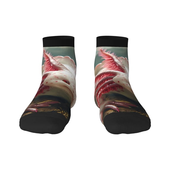 Pofeuu Colorful Axolotl Underwater Print 30cm Socks, Adult Running Hiking Socks for Youth and Adult