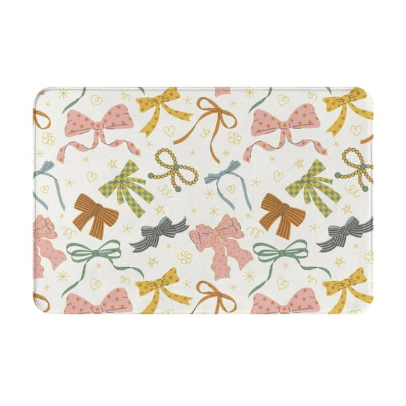 Pofeuu Colorful Bow Knots1 Print Flannel Doormats Rug16"x24"Rug Washable Doormats Indoor Outdoor Rugs for Layered Front Door Mats, Porch, Kitchen, Entryway