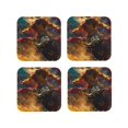 thumbnail image 1 of Pofeuu Colorful Bull Western Man Print Coasters for Drinks, 4Pack PU Leather Coasters, Bar Drink Coasters for Tabletop Protection, Furniture from Damage-Square, 1 of 6