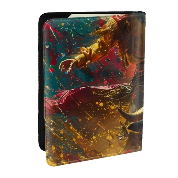 Pofeuu Colorful Bull Western Man Print Travel Document Organizer Passport Holder Men Women for Family (6.5 in x 4.5 in),Wallet Holder Credit Card Clutch Bag Case