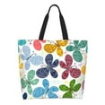 thumbnail image 1 of Pofeuu Colorful Butterflies Print Reusable Grocery Bags - Washable, Foldable, Packable Tote, Large Handles, Heavy Duty, Zippered Top Pouch, 1 of 8