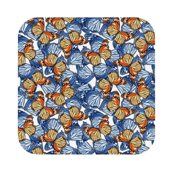 Pofeuu Colorful Butterfly1 Print Leather Coasters Set of 6, Round Cups Mugs Mat Pad for Home Kitchen Heat Resistant Drink Coasters,Square