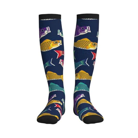Pofeuu Colorful Carp Streamer 1 Print Compression Socks for Women & Men Circulation - Best Support for Nurses,Running,Athletic,Sports