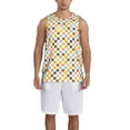 thumbnail image 1 of Pofeuu Colorful Checkered 1 Print Basketball Jersey, Shirts for Men Youth Basketball Jersey Crew Neck-Medium, 1 of 6