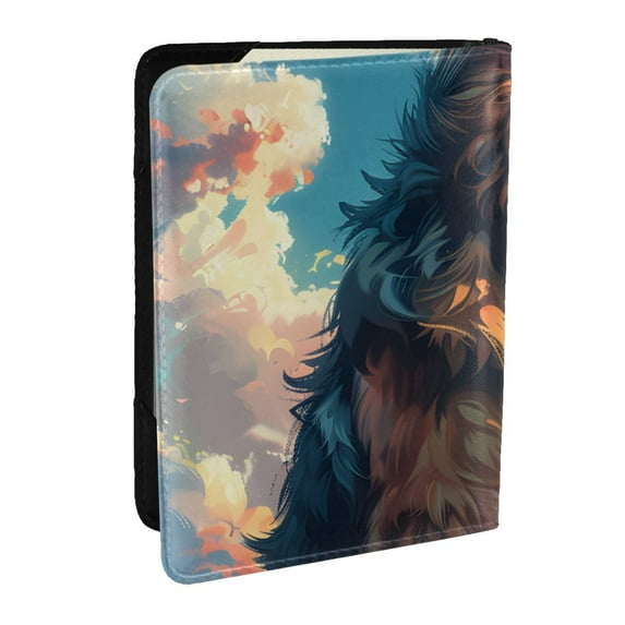 Pofeuu Colorful Cloud Shepherd Dog Print Travel Document Organizer Passport Holder Men Women for Family (6.5 in x 4.5 in),Wallet Holder Credit Card Clutch Bag Case
