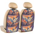 thumbnail image 1 of Pofeuu Colorful Cloud Spotted Dog Print 2 Pack PU Leather Kick Mat Back Seat Protector, Universal Car Seat Back Organizer, Waterproof Backseat Protector For Most Car, 1 of 8