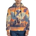 thumbnail image 1 of Pofeuu Colorful Cloud Spotted Dog Print Mens Casual Hooded Collar Drawstring Hoodies Pullover Sweatshirts Casual Long Sleeve Shirts-X-Large, 1 of 7