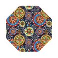thumbnail image 1 of Pofeuu Colorful Compasses Print Leather Coasters Set of 6, Round Cups Mugs Mat Pad for Home Kitchen Heat Resistant Drink Coasters,Octagon, 1 of 7