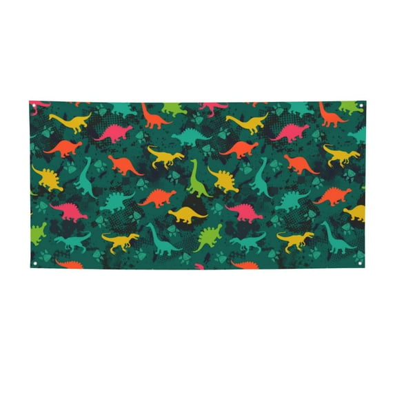 Pofeuu Colorful Dinosaurs Print Colorful Yard Festival Banner Sign Party Outdoor & Indoor Party Decoration Banne Festival Yard Sign-Medium