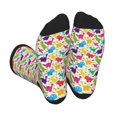 thumbnail image 1 of Pofeuu Colorful Dinosaurs Print Crew Socks, Adult Running Hiking Socks for Youth and Adult, 1 of 7