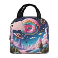 thumbnail image 1 of Pofeuu Colorful Donut Print Lunch Bag Lunch Box Large Capacity Insulated Lunch Bag for Adult, Leakproof Reusable Lunch Tote Bags for Work, 1 of 5