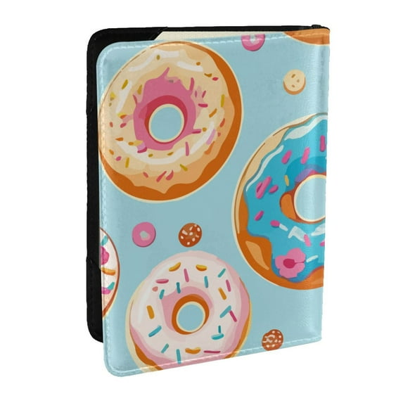 Pofeuu Colorful Donut Print Travel Document Organizer Passport Holder Men Women for Family (6.5 in x 4.5 in),Wallet Holder Credit Card Clutch Bag Case