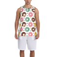 thumbnail image 1 of Pofeuu Colorful Donuts Print Basketball Jersey, Shirts for Men Youth Basketball Jersey Crew Neck-4X-Large, 1 of 6