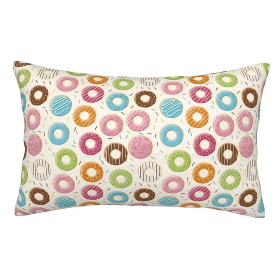 Pofeuu Colorful Donuts Print Polyester Microfiber Plush Pillowcases, Super Soft and Cozy Pillow Case Covers with Envelop Closure(Pillow core not included)-20"x30"