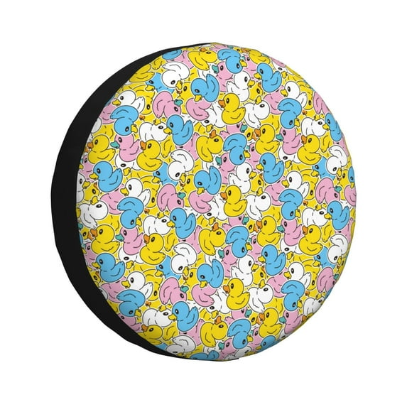 Pofeuu Colorful Duck Print Spare Tire Wheel Cover for Car Truck SUV Camper Universal Fit Spare Tire Cover RV Spare Tire Covers-14 inch