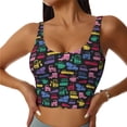thumbnail image 1 of Pofeuu Colorful Excavator Print Sports Bra for Women Sexy Vest Yoga Running Gym Fitness Crop Bras Tops-X-Large, 1 of 8