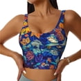 thumbnail image 1 of Pofeuu Colorful Fall Leaves Print Sports Bra for Women Sexy Vest Yoga Running Gym Fitness Crop Bras Tops-XX-Large, 1 of 8