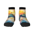 thumbnail image 1 of Pofeuu Colorful Fishing Boats Print 30cm Socks, Adult Running Hiking Socks for Youth and Adult, 1 of 7
