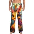 thumbnail image 1 of Pofeuu Colorful Flower Chameleon Print Men's Pajama Pants, Soft Lounge Pajama Pants with big pockets for Men Plaid Pj Bottoms-Medium, 1 of 6