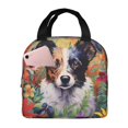 thumbnail image 1 of Pofeuu Colorful Flower Dog Print Lunch Bag Lunch Box Large Capacity Insulated Lunch Bag for Adult, Leakproof Reusable Lunch Tote Bags for Work, 1 of 5