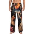 thumbnail image 1 of Pofeuu Colorful Flower German Shepherd Print Men's Pajama Pants, Soft Lounge Pajama Pants with big pockets for Men Plaid Pj Bottoms-Large, 1 of 6