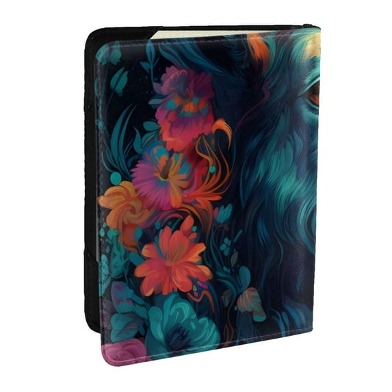 Pofeuu Colorful Flower Goat Print Travel Document Organizer Passport Holder Men Women for Family (6.5 in x 4.5 in),Wallet Holder Credit Card Clutch Bag Case
