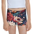 thumbnail image 1 of Pofeuu Colorful Flower Peacock Print Soft Cotton Girls Boyshort panties Toddler Underwear-Large, 1 of 5
