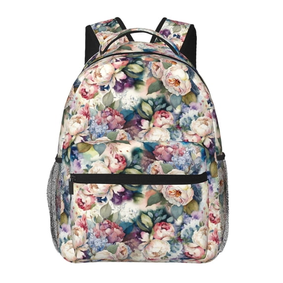 Pofeuu Rose Flowers Print Backpack for Men and Women - Basic Bookbag Casual Daypack Backpacks for College Work Travel-One Size