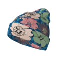thumbnail image 1 of Pofeuu Colorful Flowers Print Beanie Hat for Men Women Knit Winter Hat Warm Cuffed Skull Beanie Slouchy Soft Unisex, 1 of 6