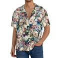 thumbnail image 1 of Pofeuu Colorful Flowers Print Mens Casual Short Sleeve Shirts Beach Summer Spread Collar Pocket Tops Men's Casual Short-sleeved Shirt-Small, 1 of 5