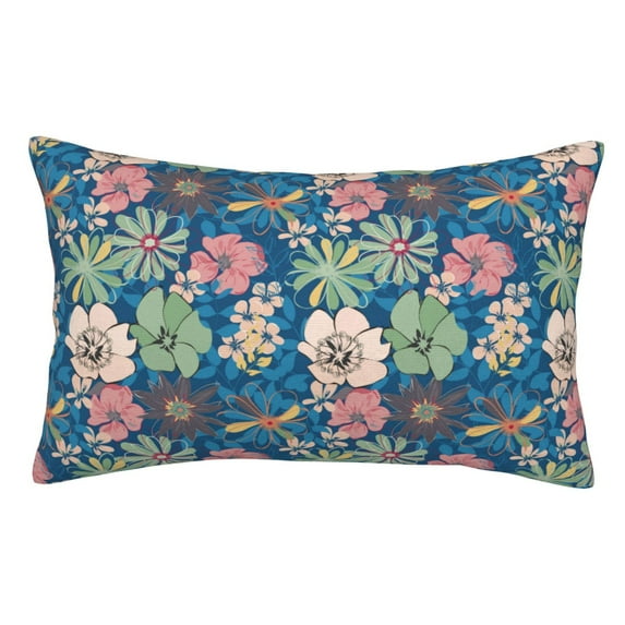 Pofeuu Colorful Flowers Print Polyester Microfiber Plush Pillowcases, Super Soft and Cozy Pillow Case Covers with Envelop Closure(Pillow core not included)-20"x30"