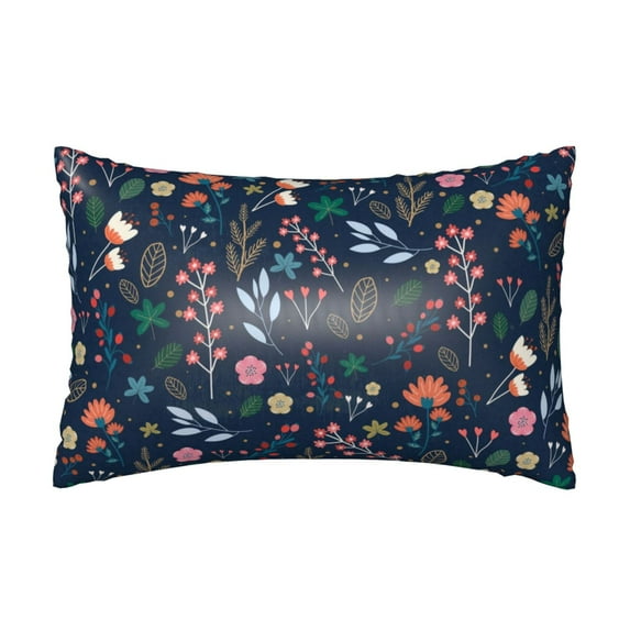 Pofeuu Colorful Flowers Print Satin Pillowcase for Hair and Skin Pillow Cases, Silk Pillow Cases, Soft Cooling Pillow Covers, 20x30 Inches(Pillow core not included)